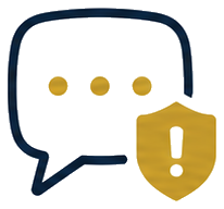 Speech bubble with a shield