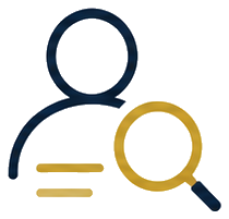 Magnifying glass over an inmate record
