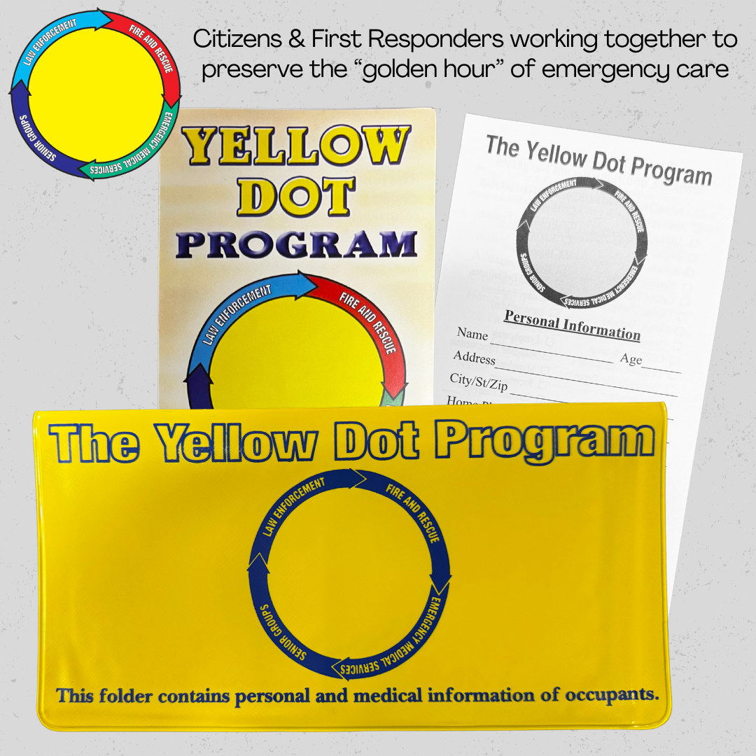 Yellow Dot Program folder, brochure, and information form