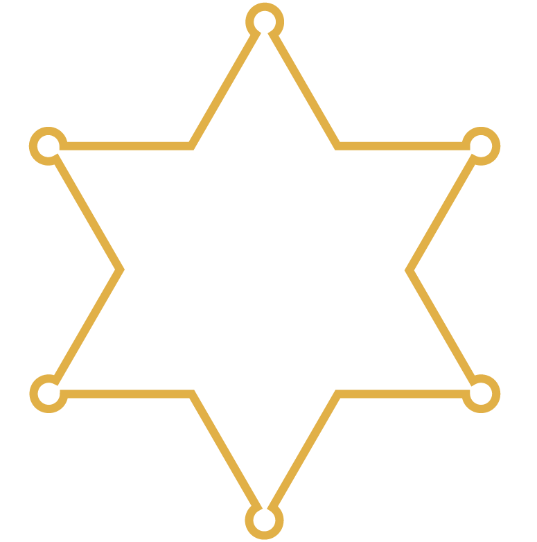 yellow sheriff star shape